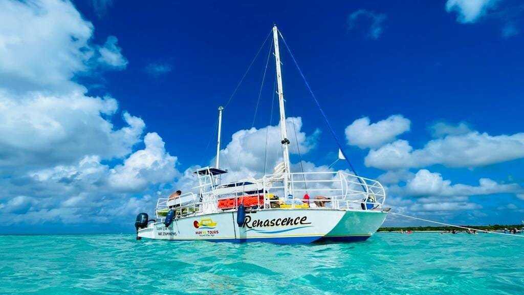 Un catamarán en Cozumel ¿qué tour tomar en Cozumel? Excursión a Playa y Arrecife El Cielo Cozumel