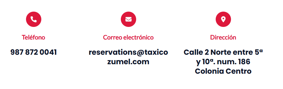 Información de contacto para los taxis en Cozumel