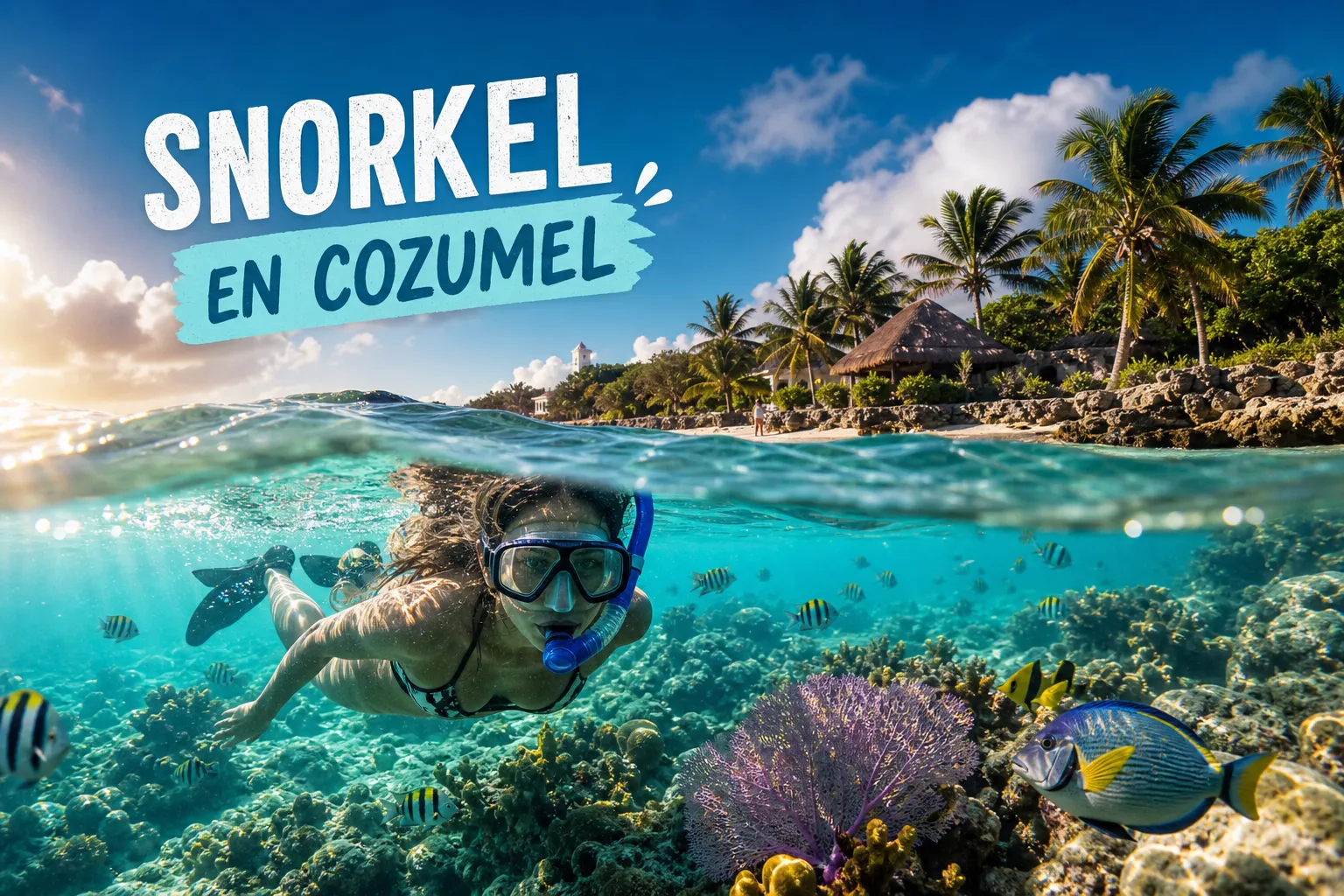 Imagen para mostrar cuál es la mejor playa de Cozumel para hacer snorkel
